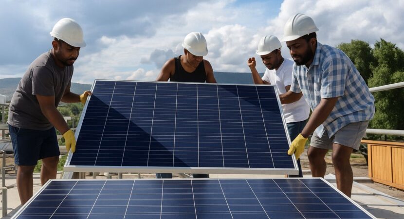 Simmytrified Staff Install Solar